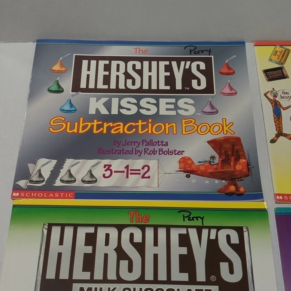 Scholastic Math Themed Educational Paperback Book Set of 5 Books - Hershey Math